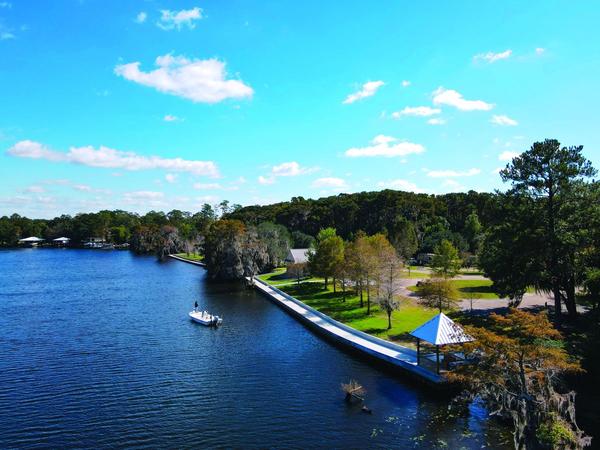 Aerial view of the Tchefuncte River at Fairview-Riverside State Park